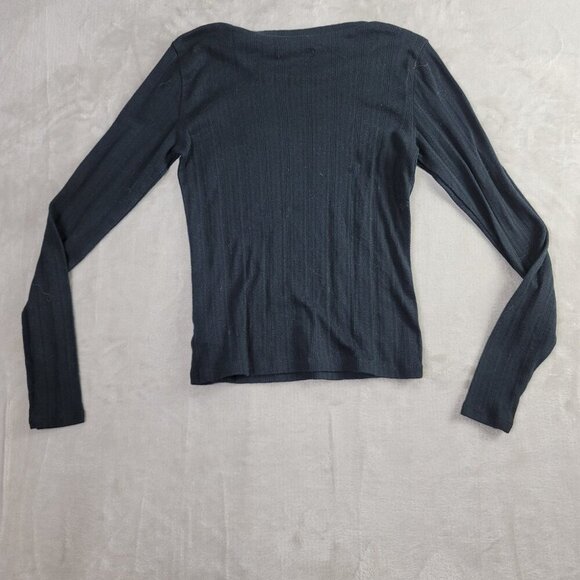 American Eagle Black Perforated Circle Women's Longsleeve Top | Size XS - Picture 7 of 7